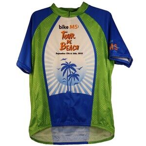 Vintage Primal 2018 Cycling Jersey Bike MS TOUR DE BEACH Size 2XL 3/4 Zip
